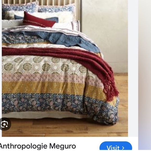 Anthropology Meguro Boho Cotton Slub dorm Twin Duvet cover sold out @ $370 - Picture 3 of 15